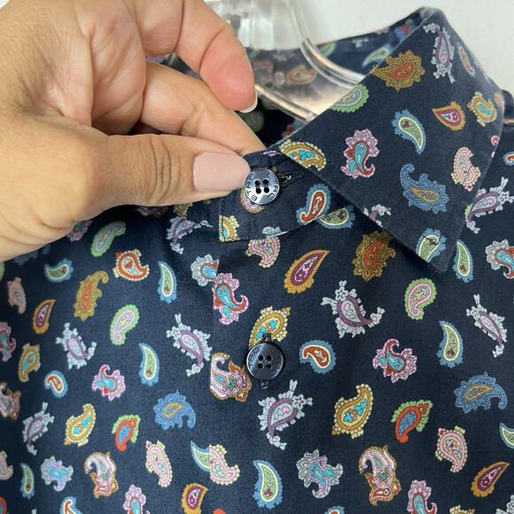 Etro Men's Paisley Button Up Shirt multicolor long sleeve Size IT 41/US 16-L - Picture 2 of 10